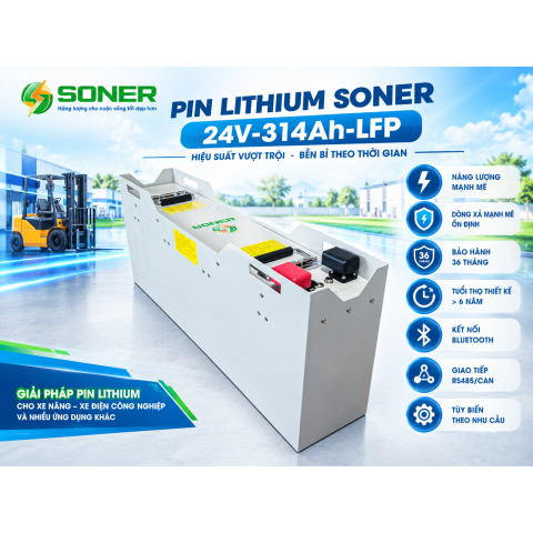Pin Lithium Soner 24V-314Ah LFP Cho Xe Nâng Điện