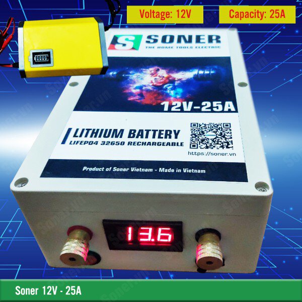 Pin Lithium Soner 12V-25A LFP