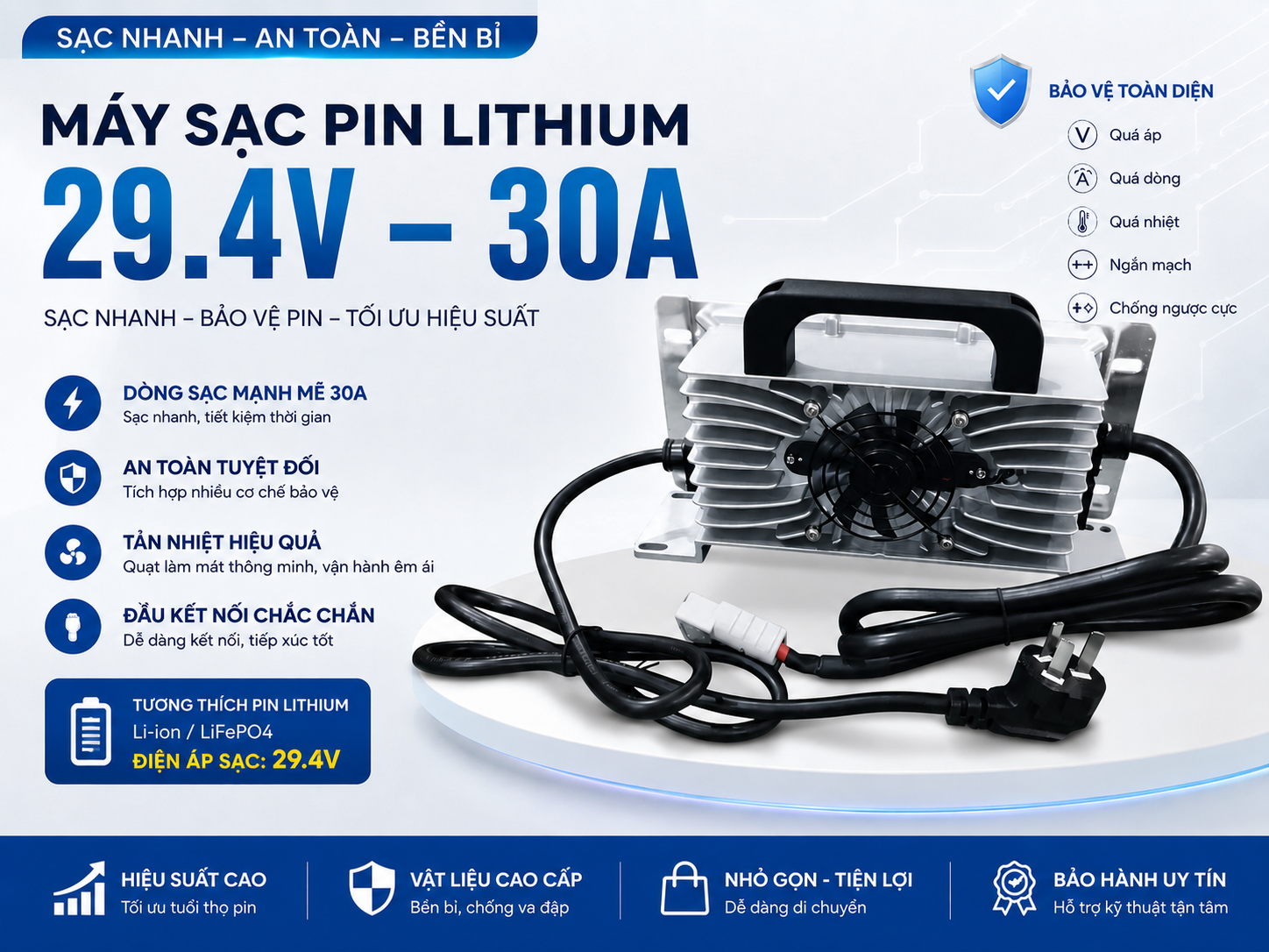 May sạc Pin 29.4V-30A