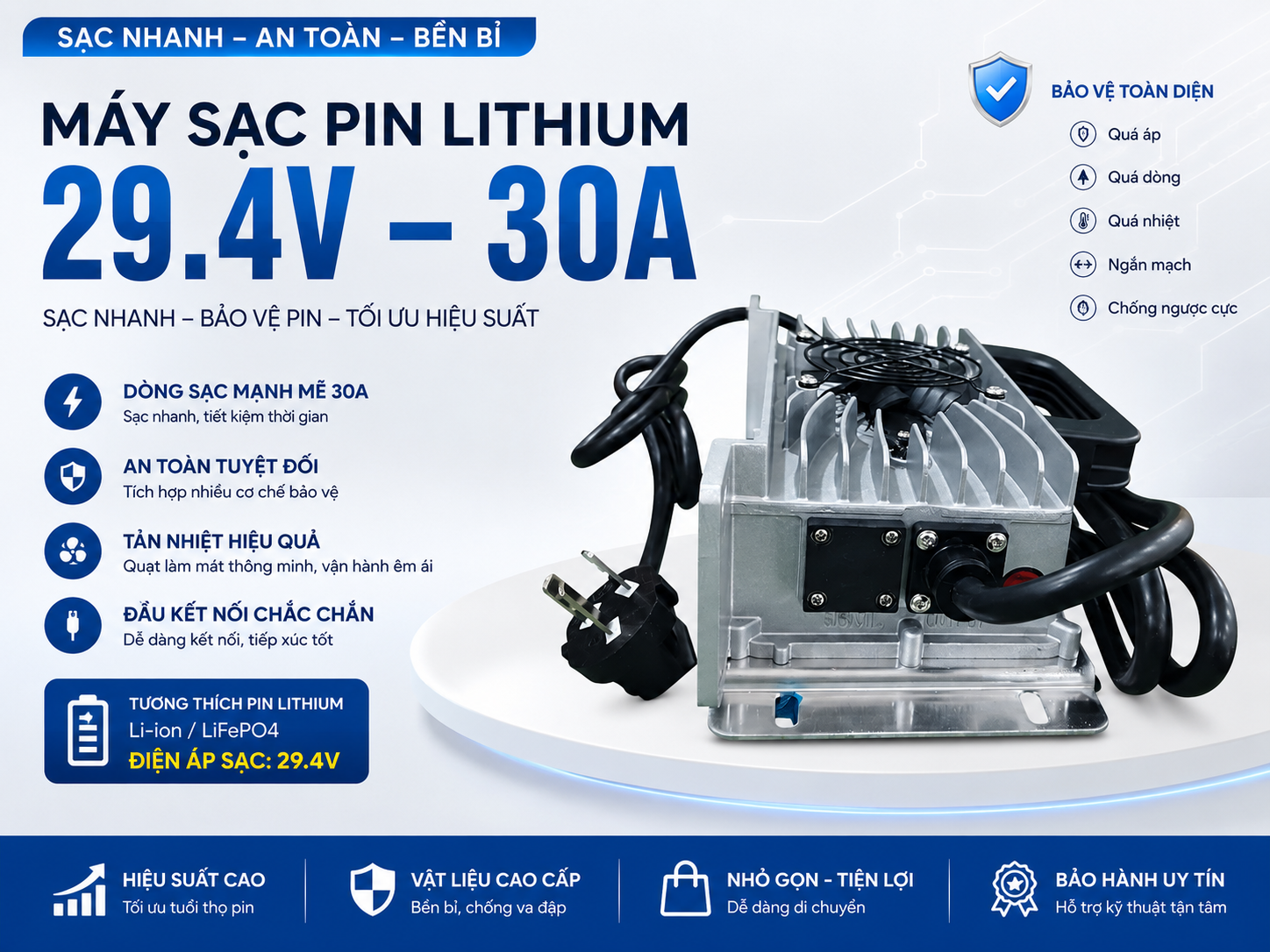 May sạc Pin 29.4V-30A