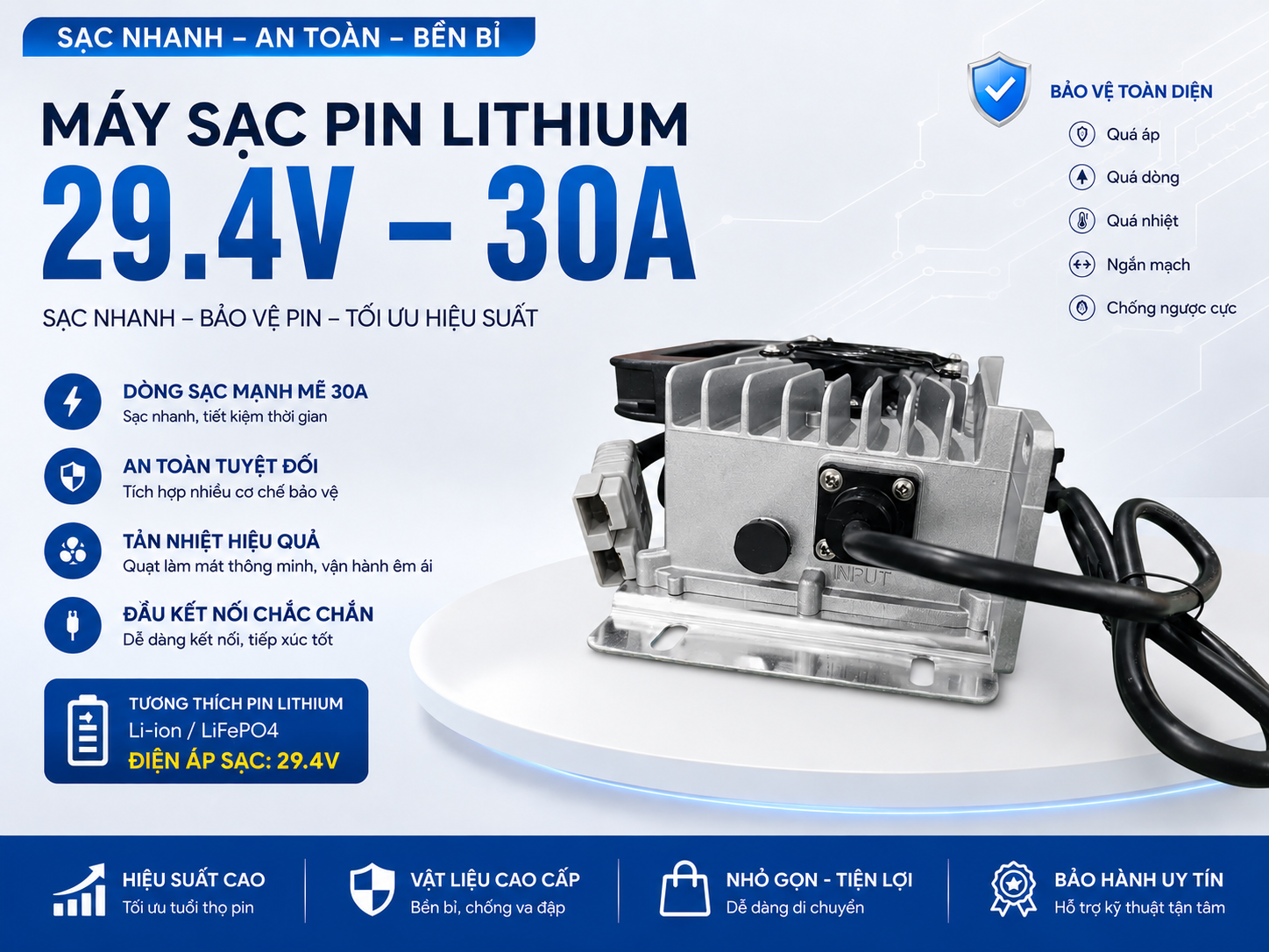 May sạc Pin 29.4V-30A