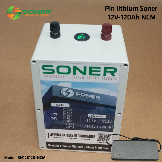 Pin lithium Soner 12V-120Ah 3S