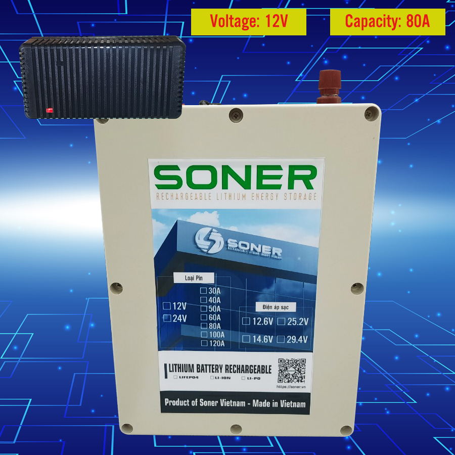 Pin lithium Soner 12.6V-80A NCM