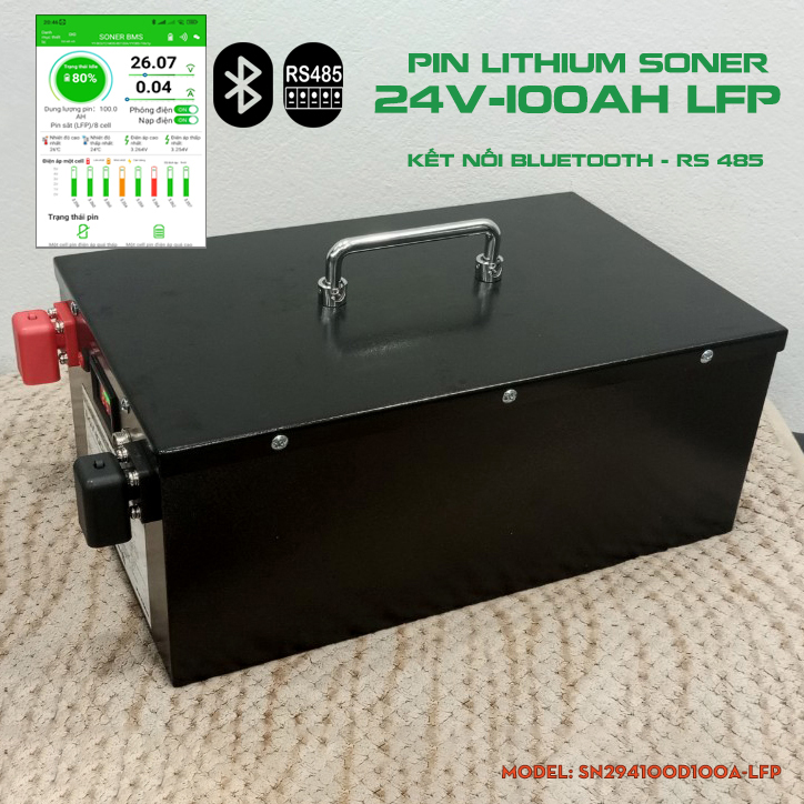 Pin lithium Soner 24V-100Ah LFP