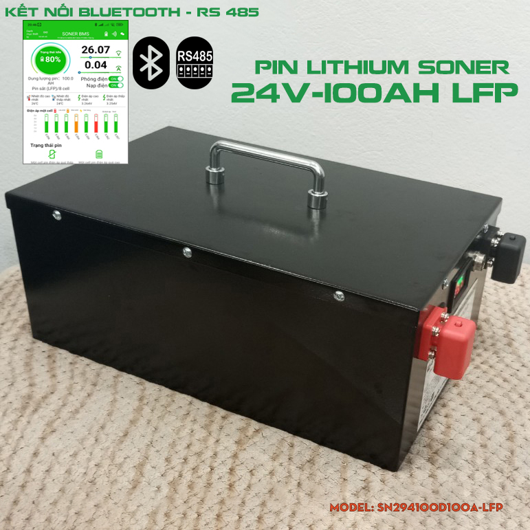 Pin lithium Soner 24V-100Ah LFP