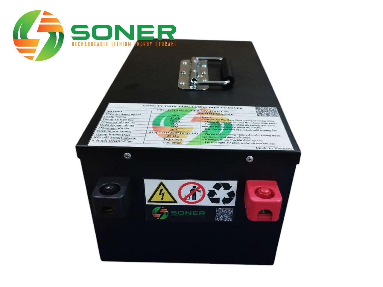 Pin lithium Soner 60V 45Ah