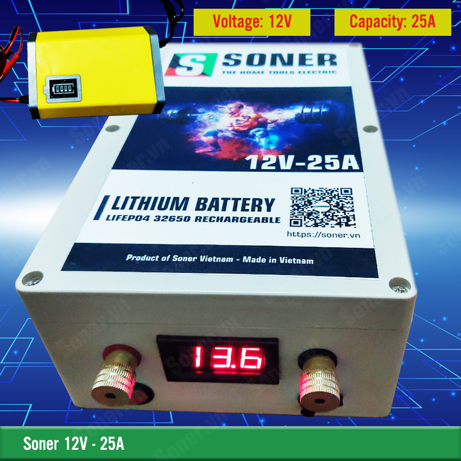 pin lithium Soner 12V-25A