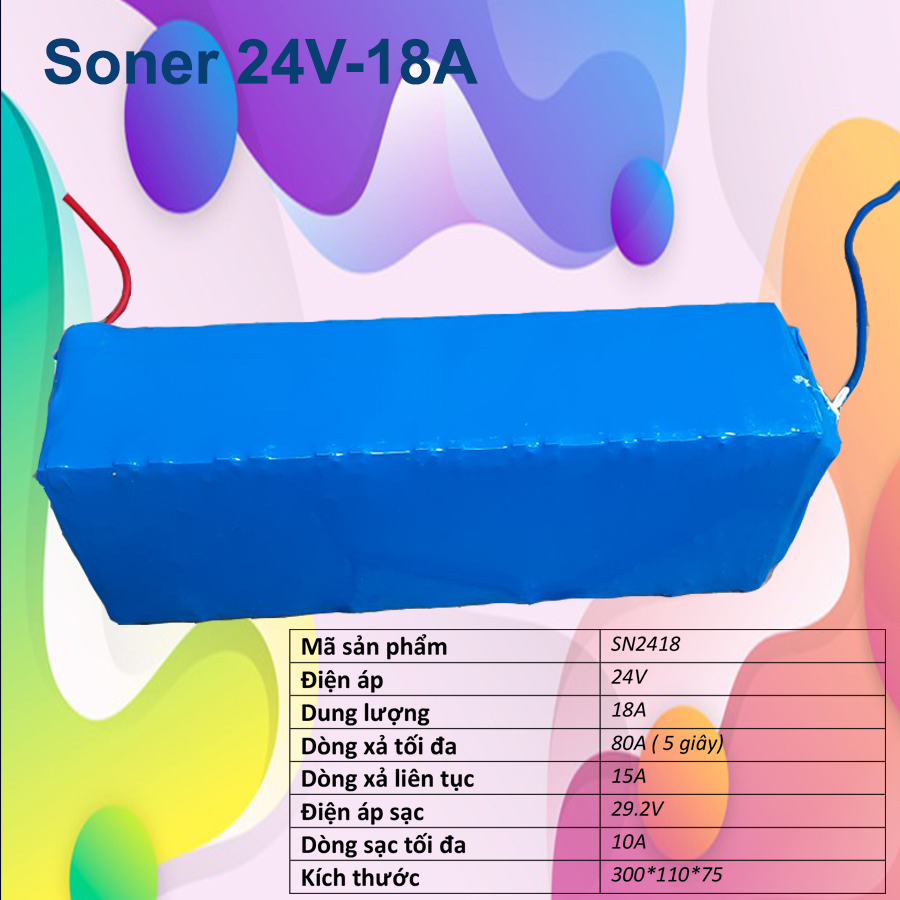 pin ac quy lithium Soner 24V-18A